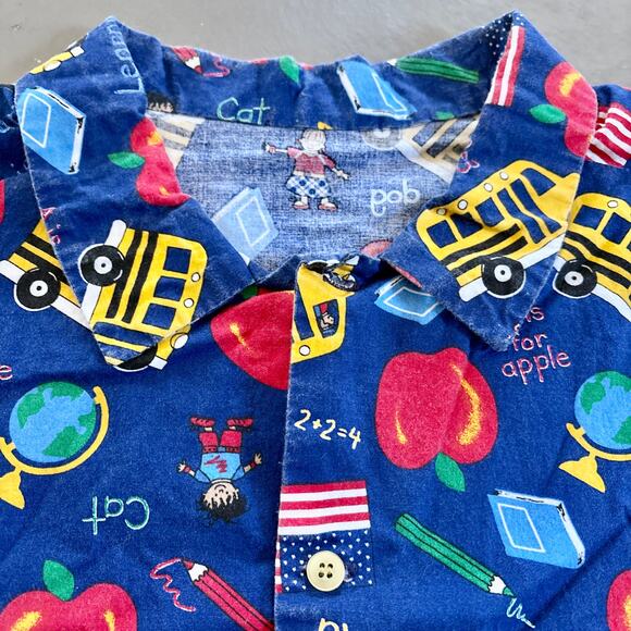 Vintage Handmade School Teacher Button Down Short Sleeve Top 4X - Picture 4 of 9